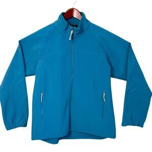 Black Diamond Women's Soft shell Jacket Fleece Lined Teal Blue Full Zip Size L